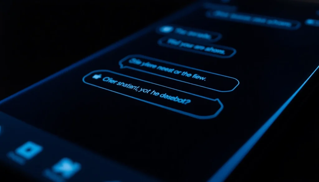 Engaging NSFW AI chatbot displayed on a smartphone screen with vibrant digital chat bubbles for immersive adult conversations, modern and sleek design.