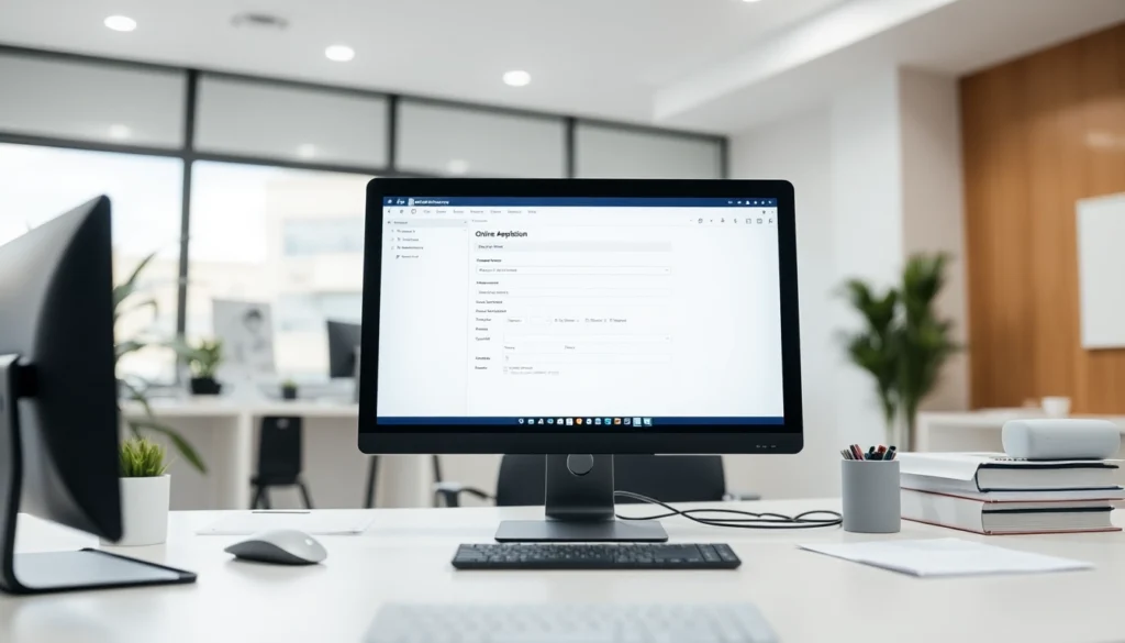 Man filling out an online form on a laptop for government jobs with clear instructions on the screen