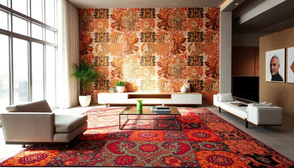 Enhance your space with Tappeti moderni Milano showcasing vibrant patterns and quality