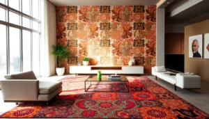 Enhance your space with Tappeti moderni Milano showcasing vibrant patterns and quality