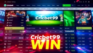 Dynamic cricket betting platform highlighting Cricbet99 win with live odds and engaging interface